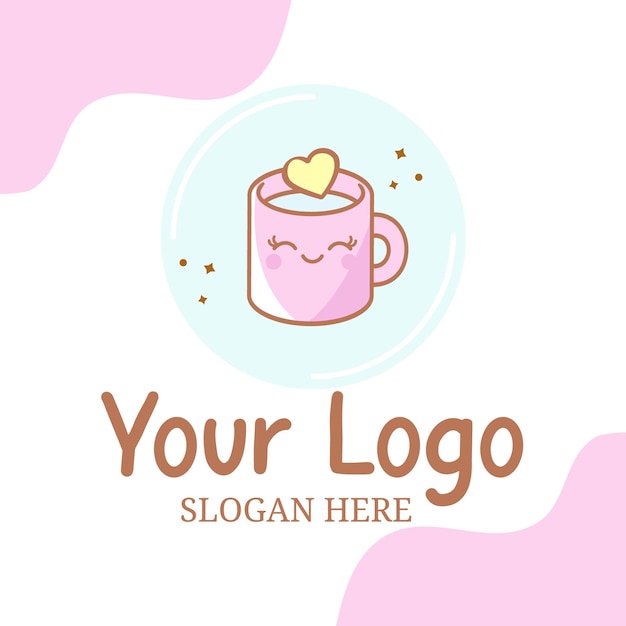 Logo cute mug Vector