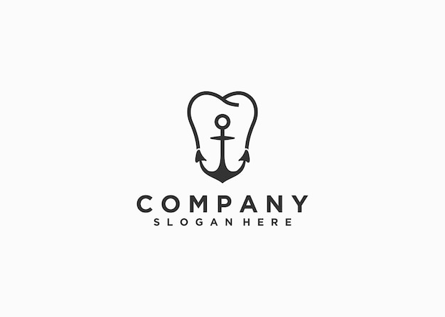 logo dental harbour line company name logo illustration, The Dental Life Logo Design Inspiration