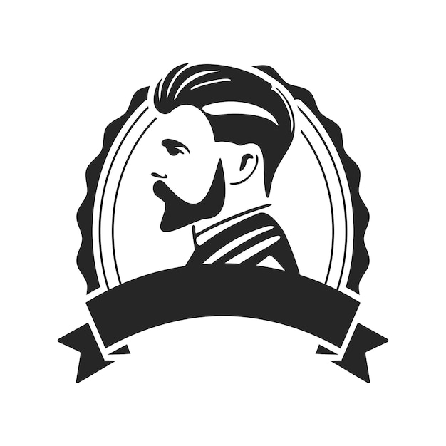 Logo depicting a stylish and brutal man The logo can depict a stylized design for a barbershop or salon