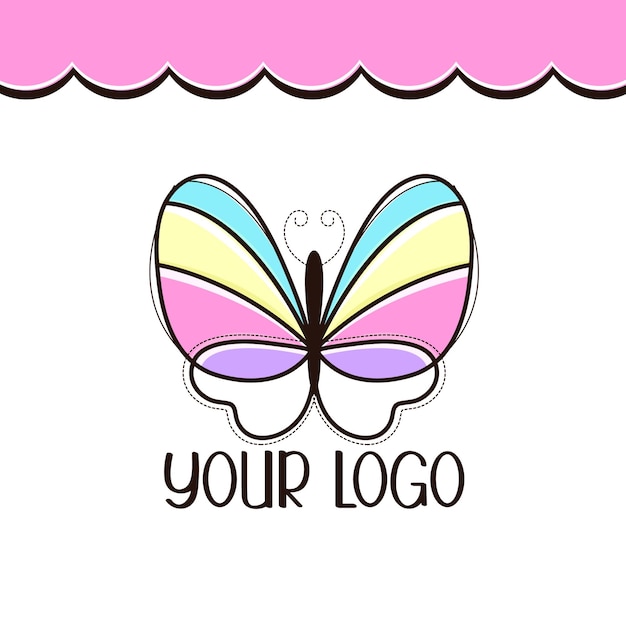 Logo design butterfly colorful Vector