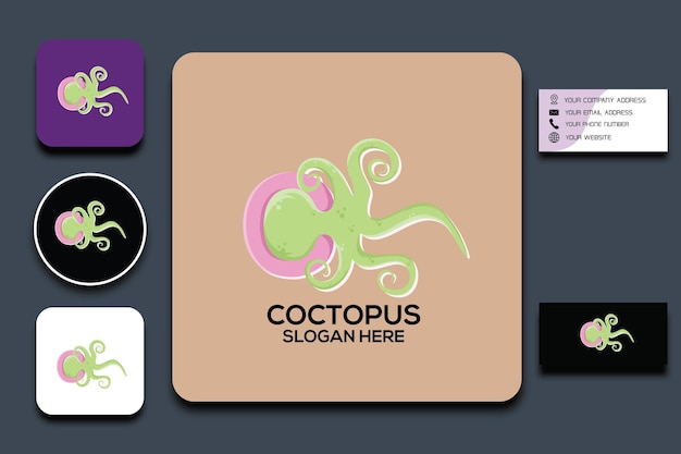 logo design by combining the letter c and octopus for your company vector premium