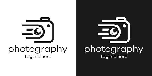 Logo design camera photography vector illustration