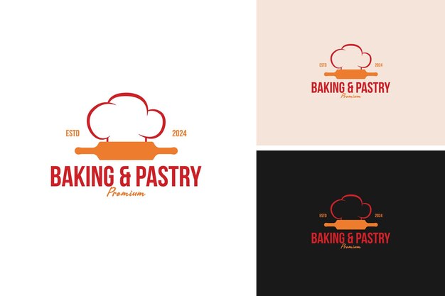 Vector a logo design chef hat with a rolling pin symbolizing baking and pastry arts vector illustration template idea