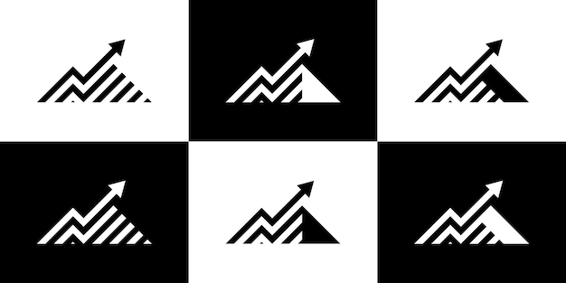 Logo design creative mountain and arrow financial icon vector illustration 11