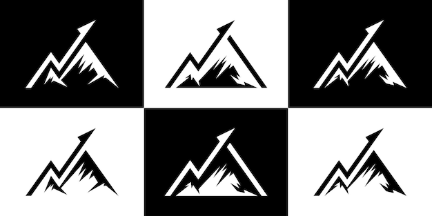 Logo design creative mountain and arrow financial icon vector illustration 2