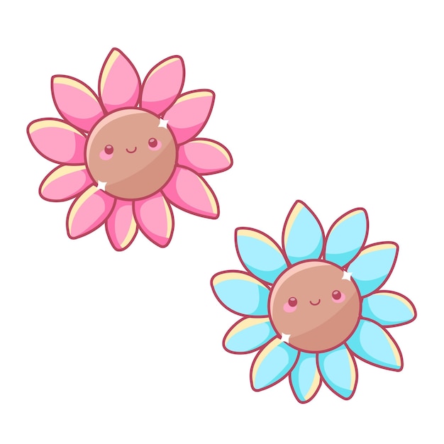 Logo design cute flowers Vector Illustration