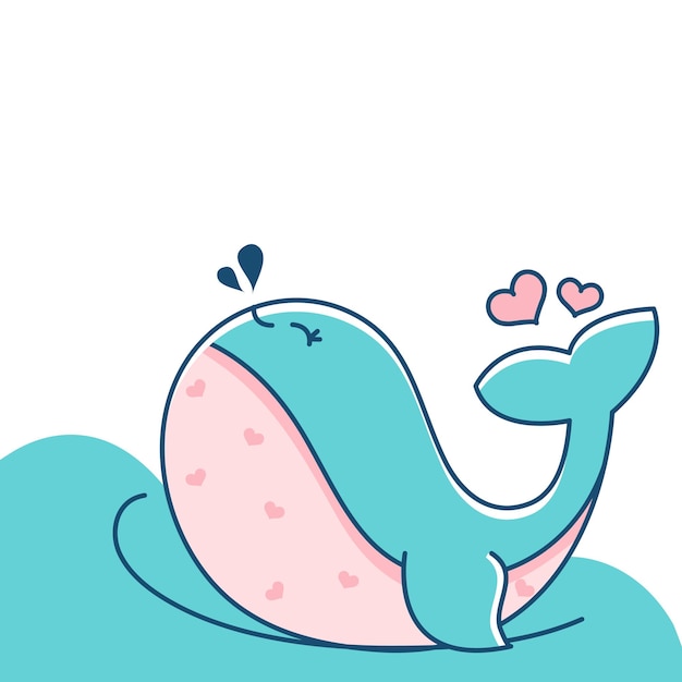 Vector logo design cute whale vector