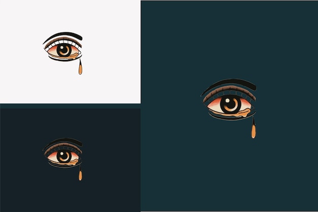 Logo design of eye vector illustration