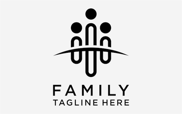 Vector logo design family simple people template