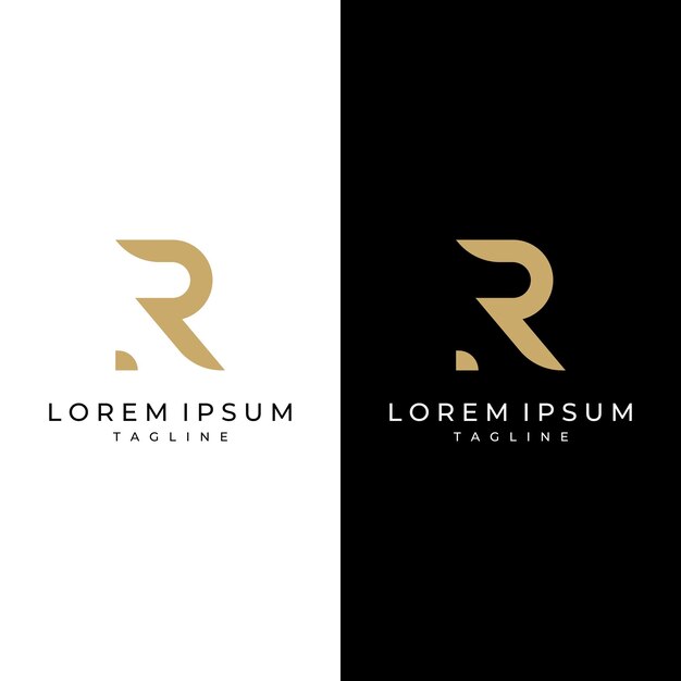 Logo design initial letter R template with geometry and monogram Minimalist modern and elegant logo Background isolated