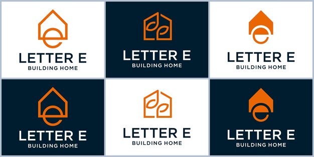 Logo Design Inspiration house letter e Luxury building logo Construction building structure