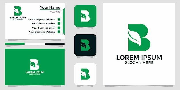 Logo design letter B and branding card