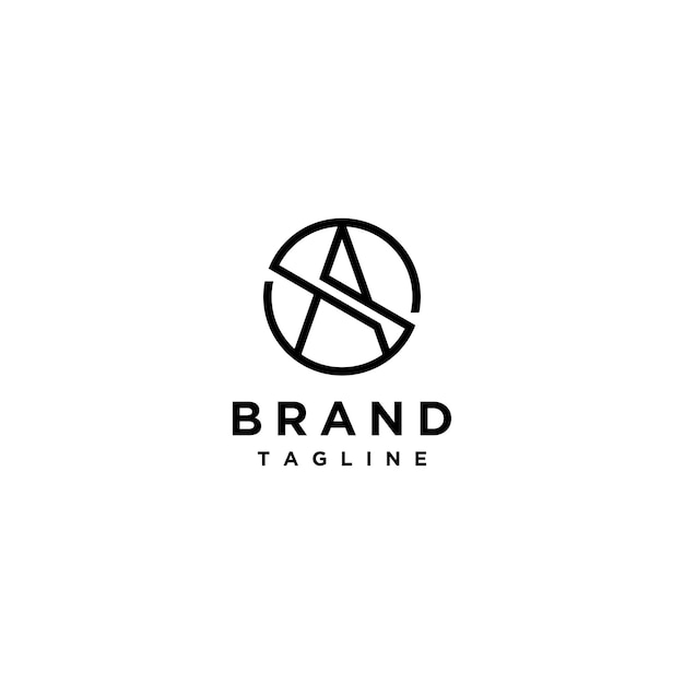 Logo design Letters A and S or S and A in a sporty minimalist line design