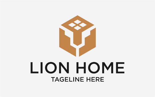 LOGO DESIGN LION AND HOME COMBINED SIMPLE MODERN