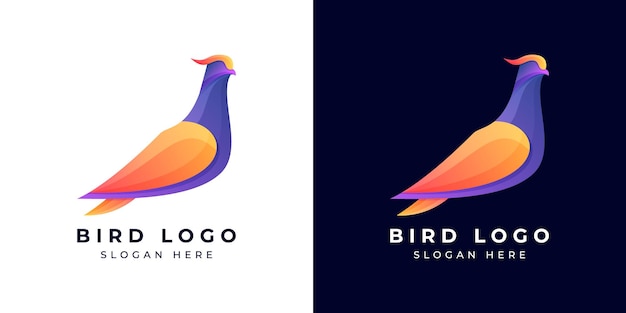 Logo Design Modern Bird Colorful or Gradient