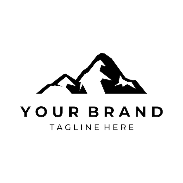 Logo design of mountains or mountains silhouettes Logos for climbers photographers businesses