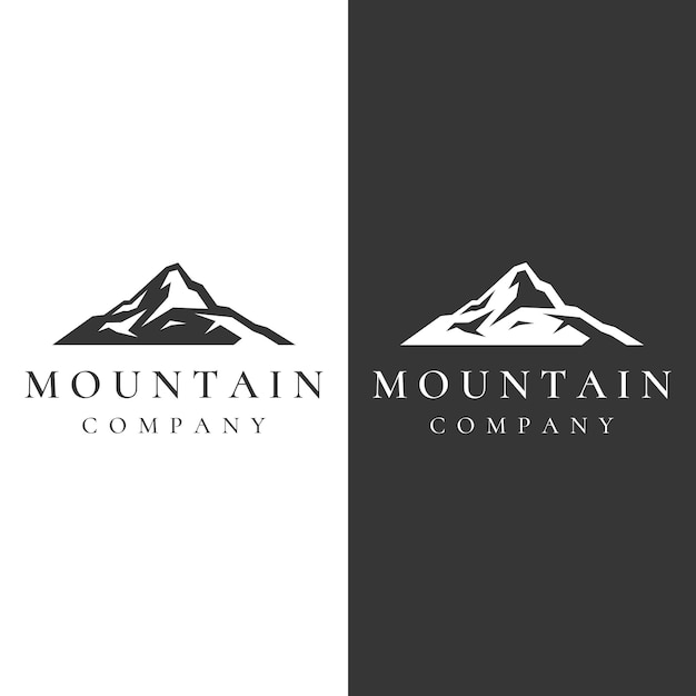 Logo design of mountains or mountains silhouettes Logos for climbers photographers businesses