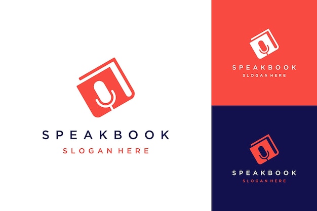 Logo design music books or books with microphones