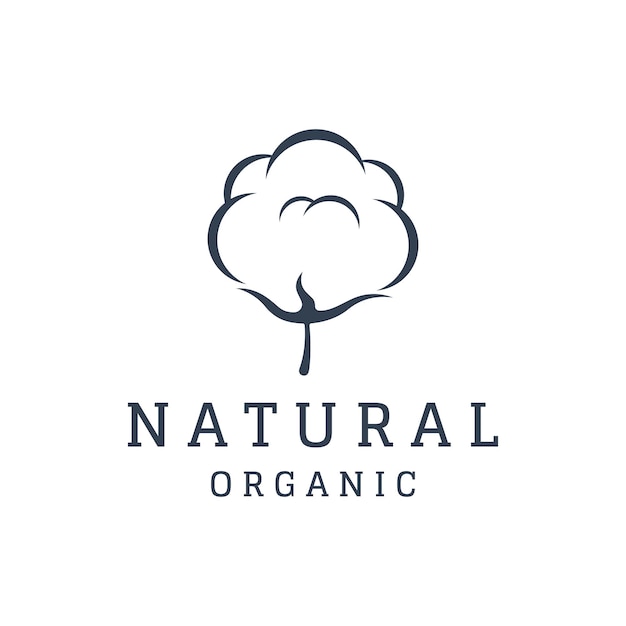 Logo design natural organic soft cotton flower plant for business textileclothing and beauty