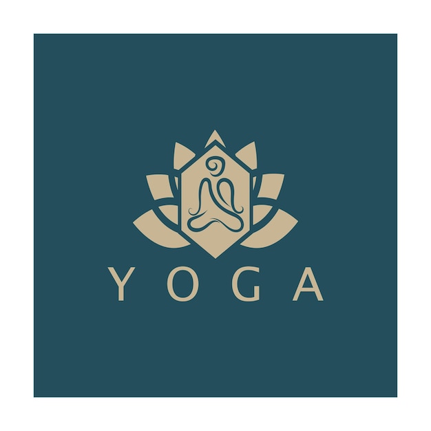 Logo design of people doing yoga symbol icon illustration vector