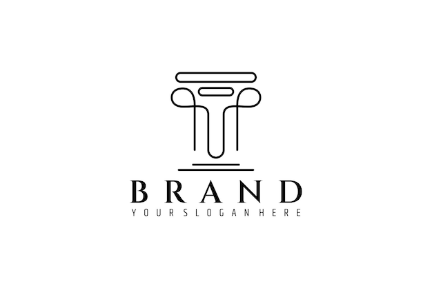 Logo design of a pillar in minimal continuous line design style