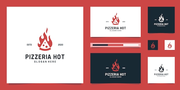 Logo design pizzeria and flame, Italian pizza restaurant.