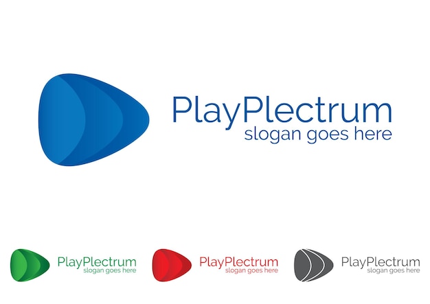 Logo design play plectrum guitar pick