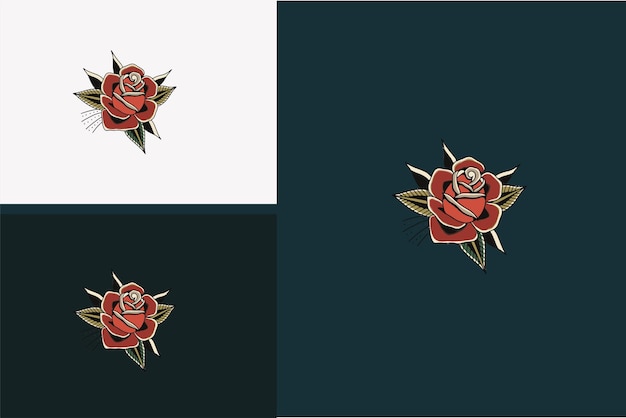 Logo design of red rose vector