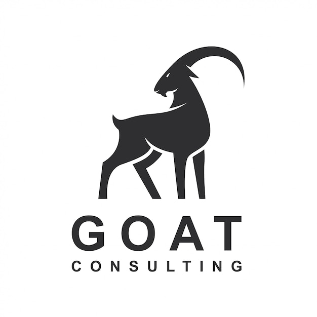 logo design silhouette goat vector template