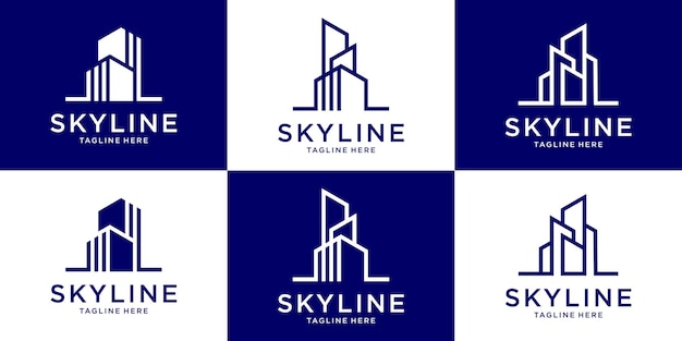 Logo design skyline modern building template