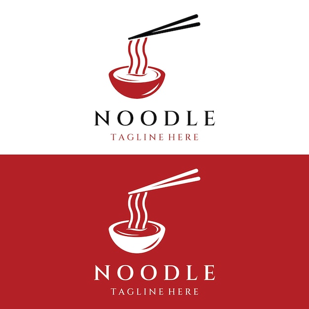 Logo design template for delicious chinese and japanese noodle soup and ramen dishes asian types of food Logos for businesses restaurants cafes and shops