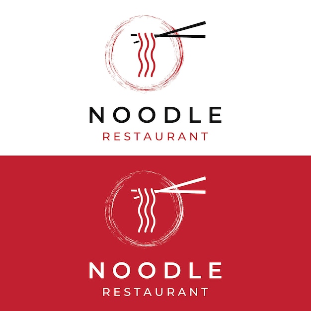 Logo design template for delicious chinese and japanese noodle soup and ramen dishes asian types of food Logos for businesses restaurants cafes and shops