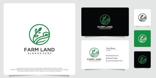 Logo design template inspiration for agriculture and business card