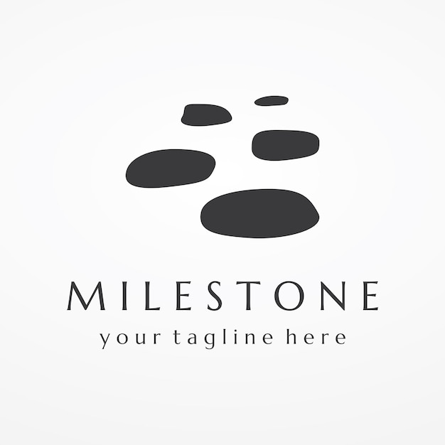 Logo design template stepping stone or walking stone