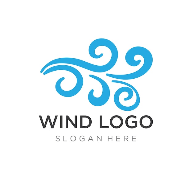 Logo design template wave element creative wind or airLogo for business web air conditioner