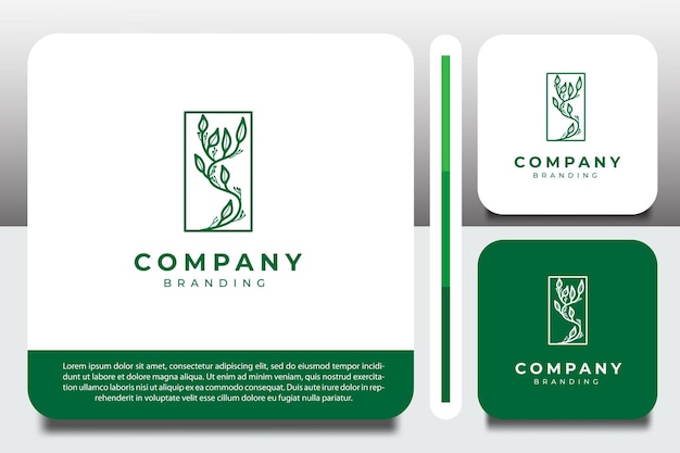 logo design template with plant icon