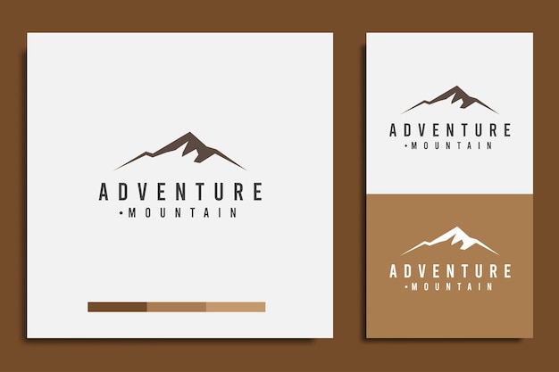 logo design template with simple mountain adventure icon