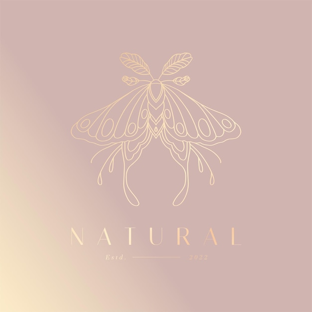 Logo design templates in trendy linear style in gold tones Dawn with flowers luxury and jewelry concepts for exclusive services and products beauty and spa industry