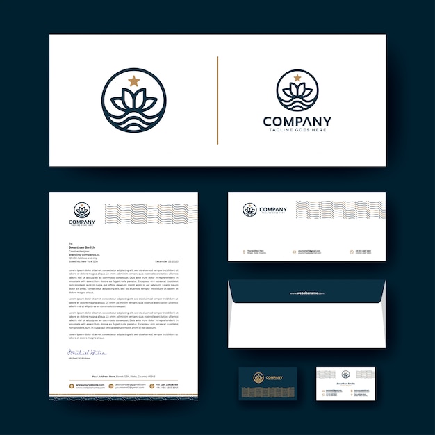 Logo design with Corporate business stationery template