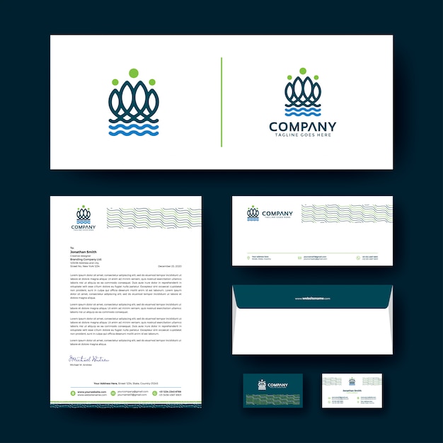 Logo design with Corporate business stationery template.