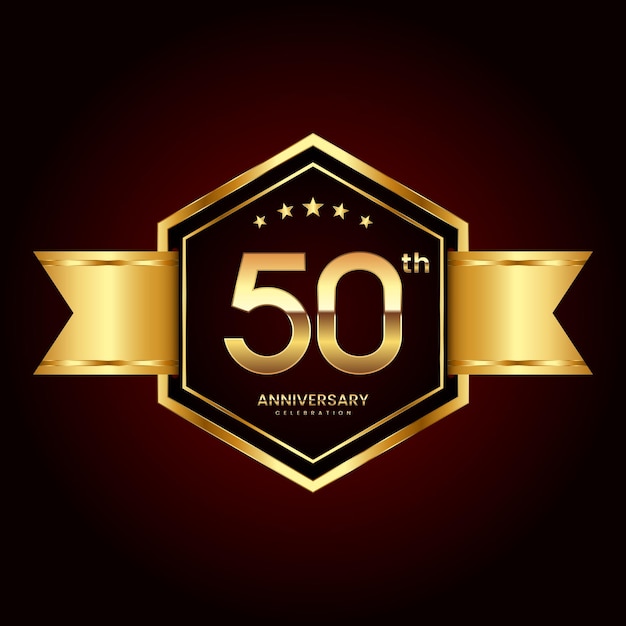 Logo design with emblem style for 50th anniversary