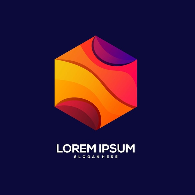 Logo diamond design colorful gradient illustration