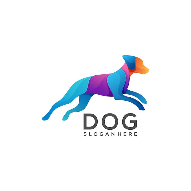 Logo dog colorful gradient