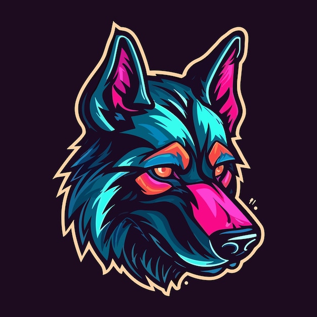 A logo of an dog head designed in esports illustration style Vector