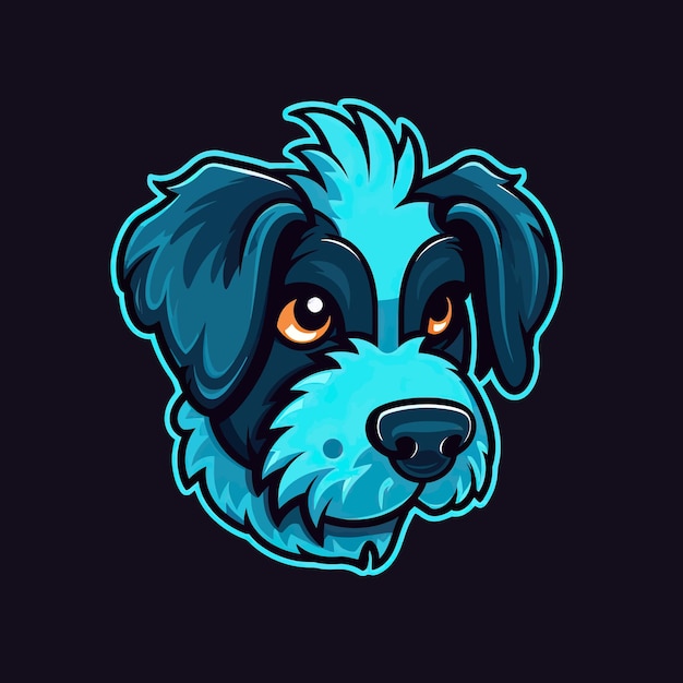 A logo of a dog's head designed in esports illustration style