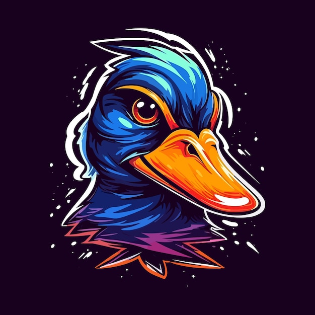 A logo of an duck head designed in esports illustration style Vector