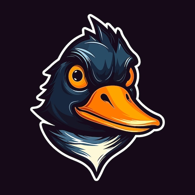 A logo of an duck head designed in esports illustration style Vector