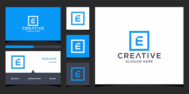 logo e luxury with business card template