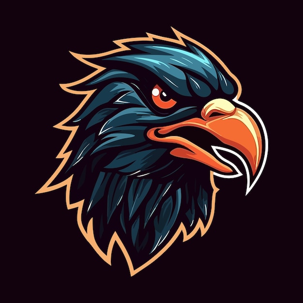 A logo of an eagle head designed in esports illustration style Vector