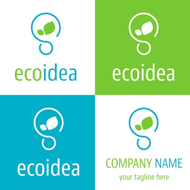 Logo ecologic idea icon for green economy company